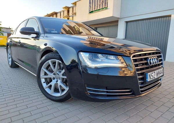 Audi A8 cena 93900 przebieg: 208471, rok produkcji 2010 z Szczytno małe 781